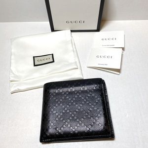 Gucci Men’s Black Diamanté Leather Bi-Fold Wallet